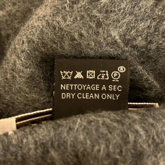 Auth HERMES - Dark Gray Cashmere Scarf - Picture 7 of 7